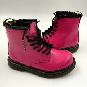 Dr. Martens Brooklee Pink Combat Boots. US Kids Size 9.